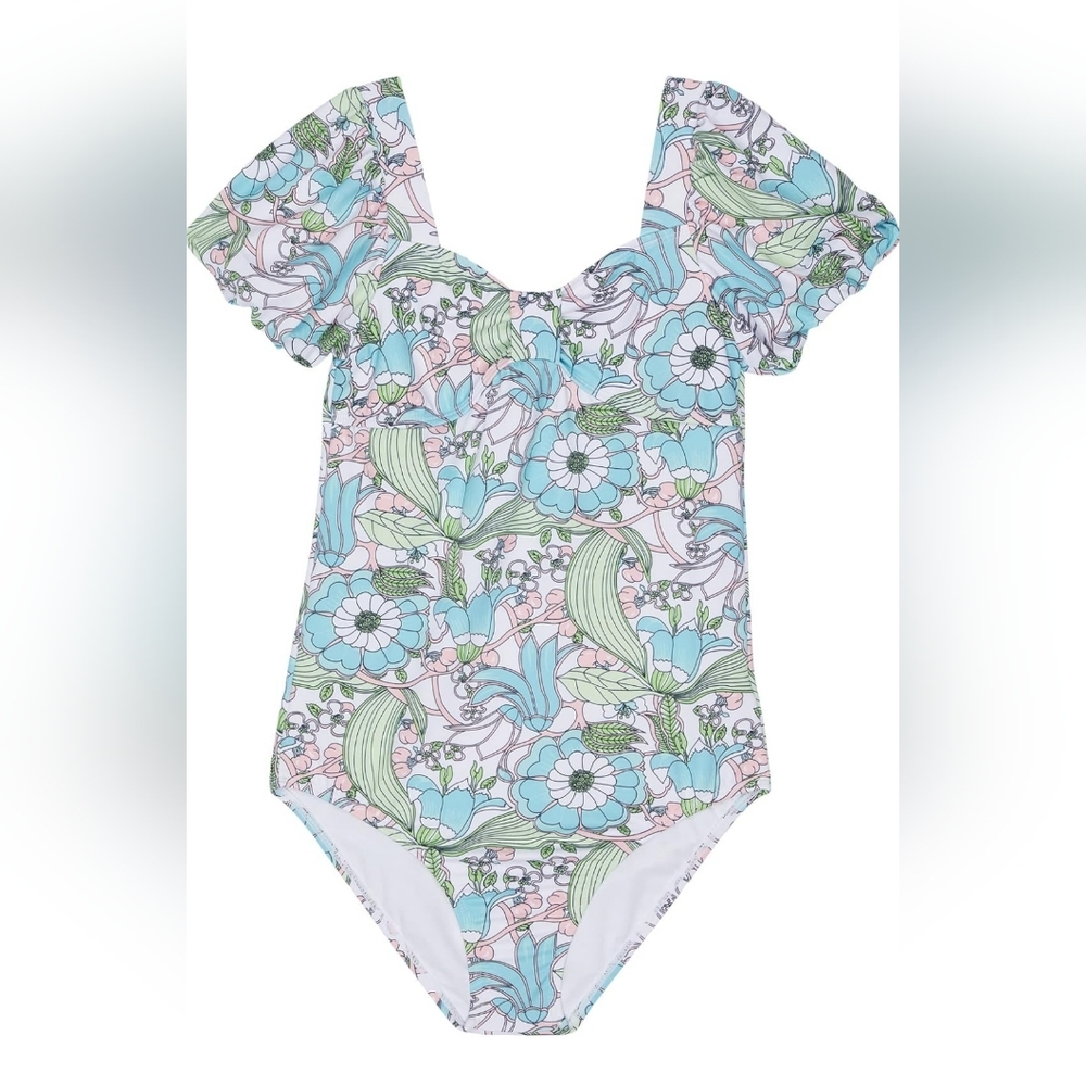 Janie & Jack retro floral one piece swimsuit